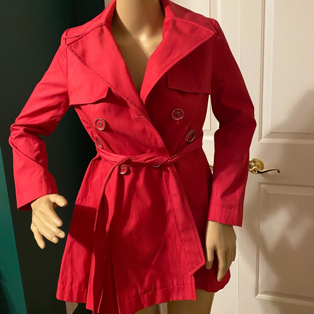 Via Spiga girls hot pink spring coat